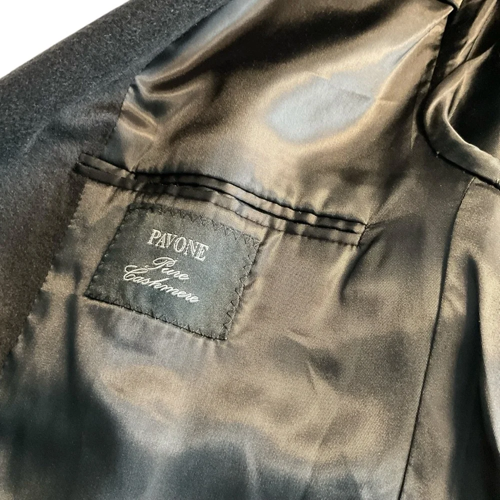 Pavone Men's Black 2 Button 100% Pure Cashmere Blazer Size 42 Short